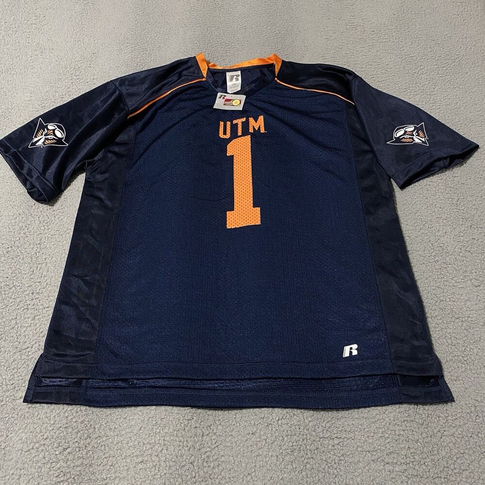 UTM Tennessee Martin Skyhawks Football Jersey Mens S Blue Russell Athletic NEW